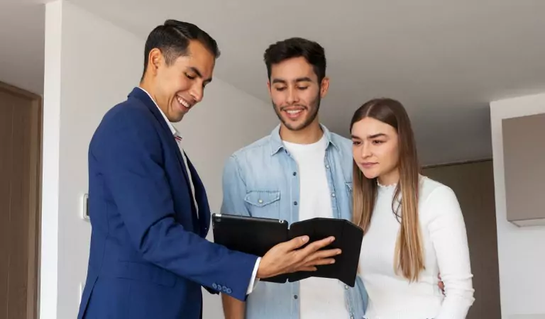 couple during the property inspection