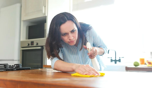 Portrait of woman at home